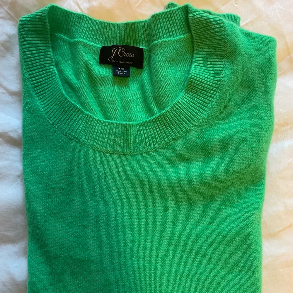 Jcrew green cashmere sweater